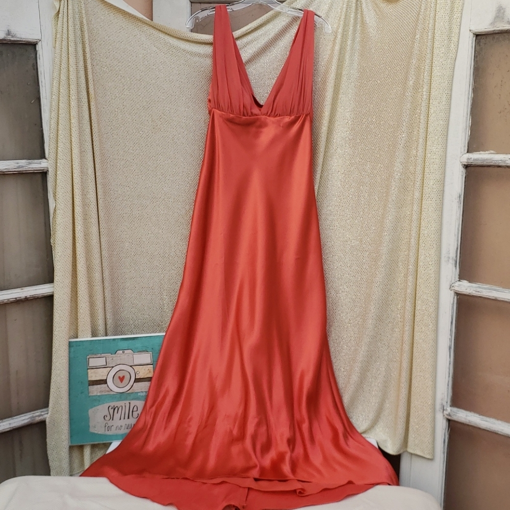 Coral evening gown